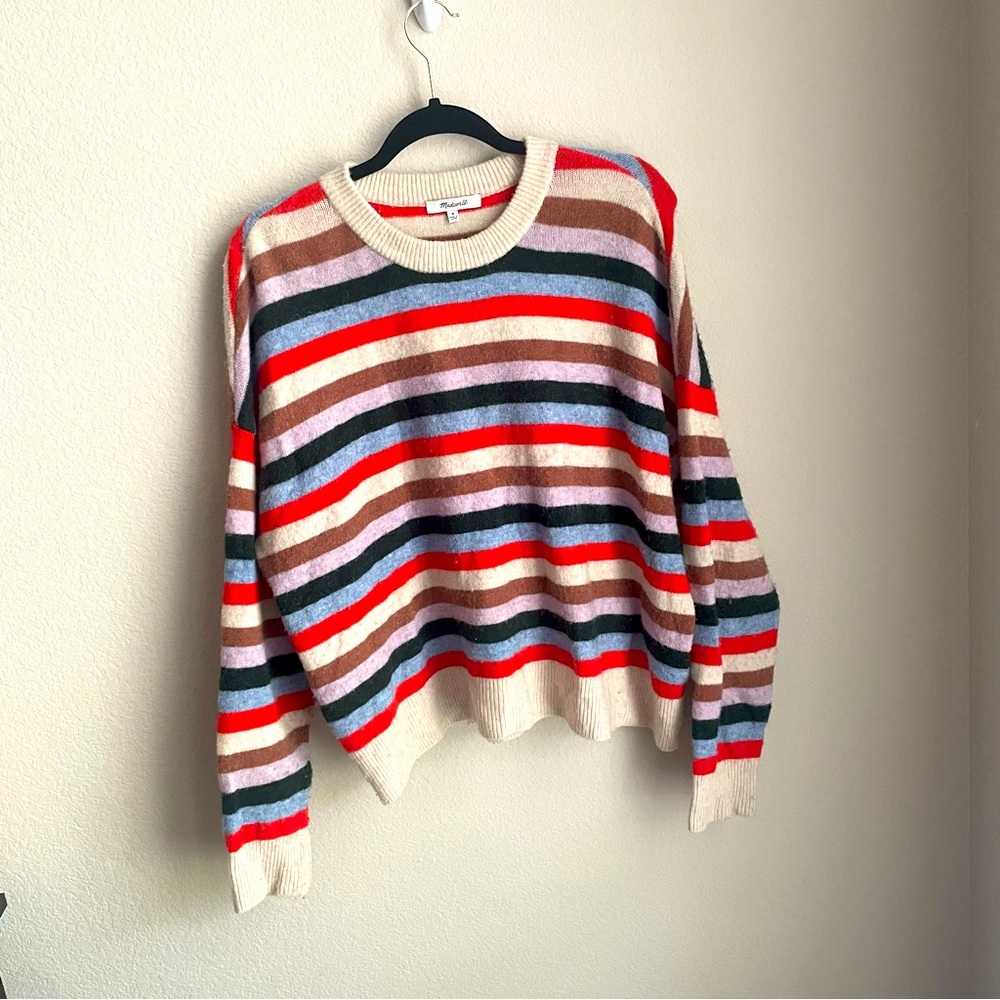 MADEWELL - Striped James Pullover Sweater Medium